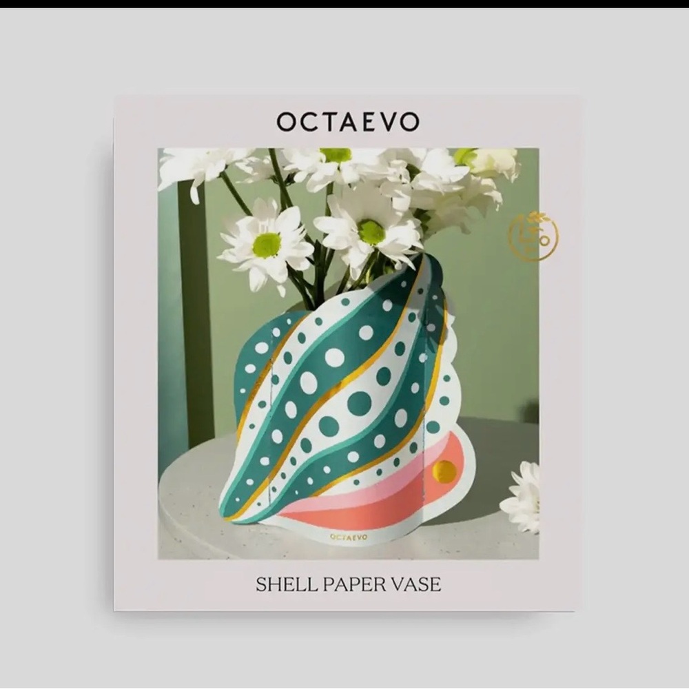 Octavo Mini Paper Vase - Shell, Flower Vase & Card
Set